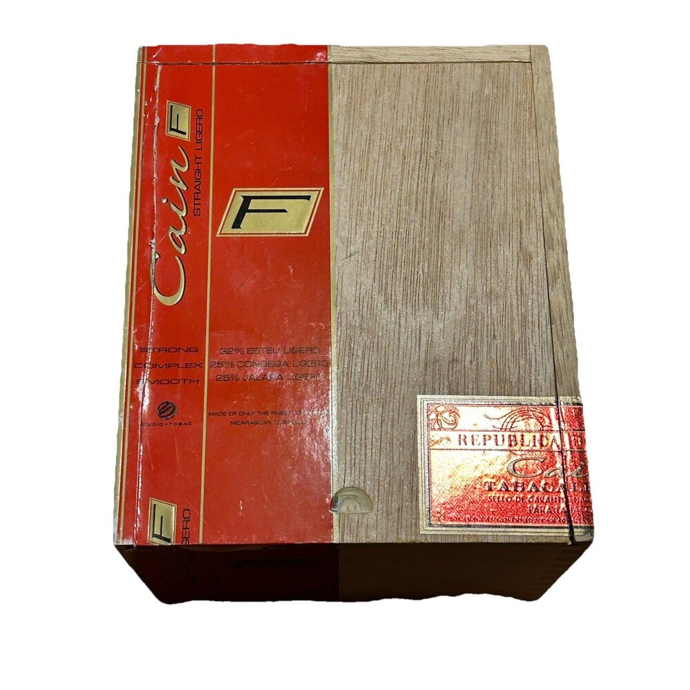 Cain F Straight Ligero Habano 550 Empty Wooden Cigar Box Humidor Storage